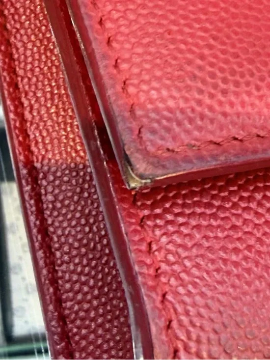 Saint Laurent Burgundy Shoulder Bag with Gold Chain - Picture 14 of 15